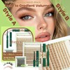 KEYYOU Spider Brown Lash Clusters Ki w/Black Bunny Wispy for