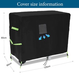 Protective Cover for Plancha, L 125 x W 60 x H 80 cm, Grill Cover, Waterproof Polyester Tarpaulin with Elastic Strap for Grill Plate (Medium)