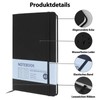Notebook A5, Pack of 3 Black Hardcover Journal Notebooks, Lined