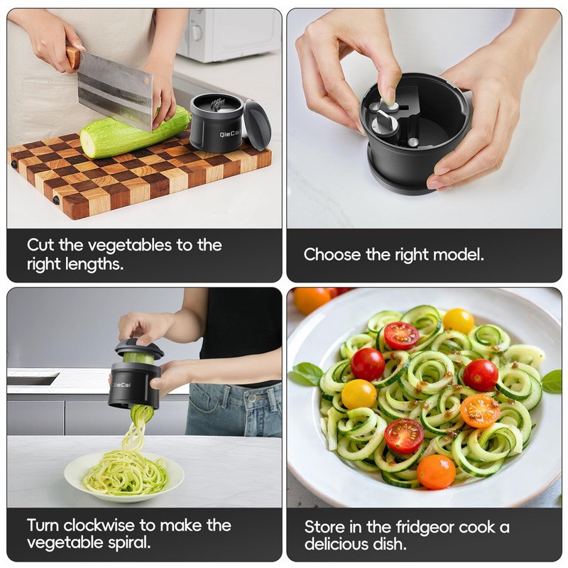 Spiral Cutter Vegetable with Container 4 in 1 Zucchini Spiral