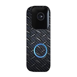 MightySkins Carbon Fiber Skin Compatible with Blink Video Doorbell - Black Diamond Plate | Protective, Durable Textured Carbon Fiber Finish | Easy to Apply & Change Styles | Made in The USA