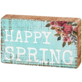 Primitives by Kathy Home Décor Block Sign - Happy Spring with floral motif