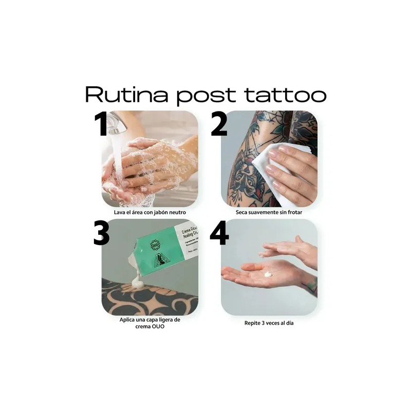 Crema Cicatrizante e Hidratante Vegana de OUO para Tatuajes –