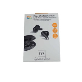 Tech & Go True Wireless Earbids with Active Noise Cancellation in Black