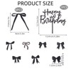 NICENEEDED 19 PCS Bow Cupcake Toppers, Birthday Bowknot Ribbons, Coquette