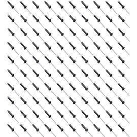 Leliafleury 100Pcs Flange Blind Rivets M4 x 25mm Aluminium Blinds Rivets Open End Rivet Pop Rivets for Metal Wood Plastic, Black