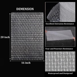 Ailengy 16 x 20 Inches Big Bubble Pouches Wrap, 25Pcs Large Double Wall Bubble Cushioning Clear Bubble Out Bags for Shipping, Packing, Moving, and Wrapping Storage