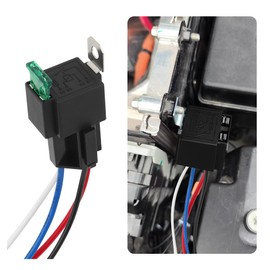 4Pin 12V Relay with 30A Fuse,SPST Normally Open Car Relay with 14 AWG Harness,Universal Automotive Relay Car Accessories for Most Cars Trucks Motorcycles