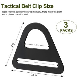Tactical Belt Clip System for Zak Tool, Key Holder Tactical Belt Clip Booster, Secure Key Ring Holder for Zak Tools Accessories, Belt Width: 1.75 in, Width: 3 in (3 Pack)