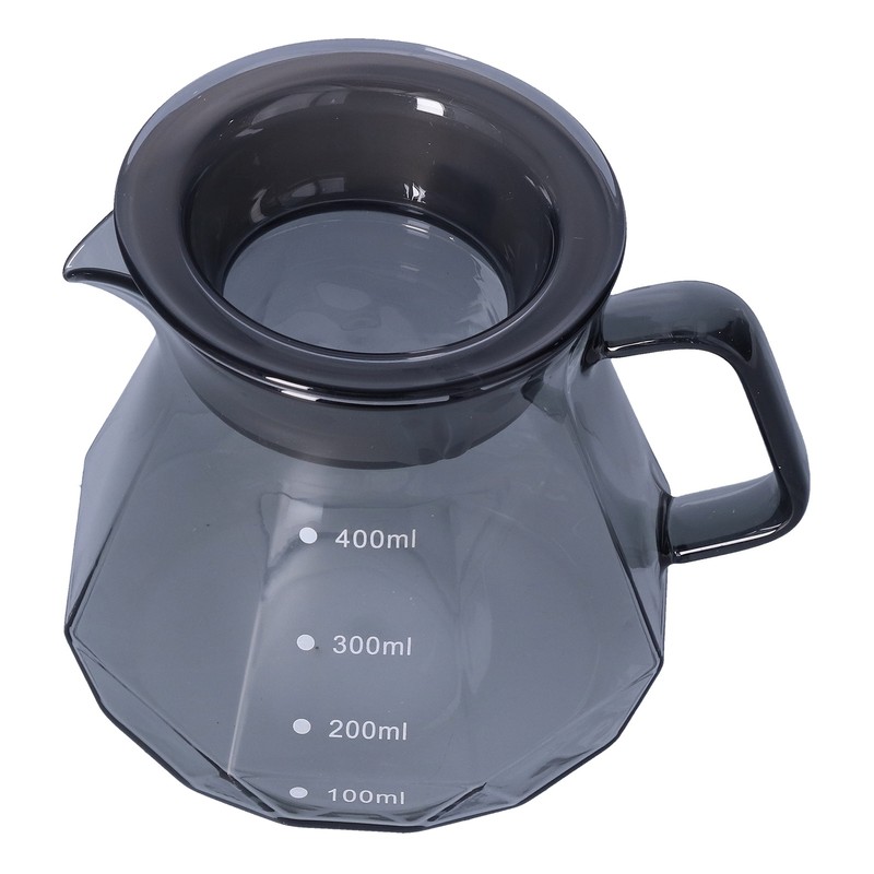 Coffee Kettle Heat Resistant Coffee Sharing Pot Transparent Black Glass