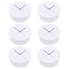 Tabanzhe Cable Cord Grommet-6PCS 25mm Flexible White Rubber Desk Hole Grommet Wire Hole Cover Wire Cable Cord Management Organizer for Office PC Desk