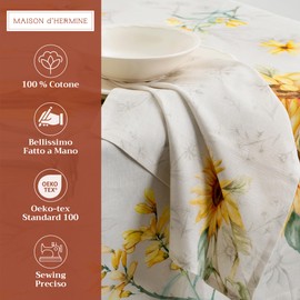 Maison d' Hermine Napkin 100% Cotton Cloth Napkin Decorative Washable Easter Napkins Set of 4 for Home, Kitchen, Dining, Cocktail Parties & Camping, Candice - Spring/Summer (45cm x 45cm)