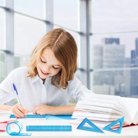 Bendable Ruler, Transparent Plastic Ruler Set, Shatterproof Flexible Ruler, Double-Sided CM Inch Ruler for School Home, Pack of 5 (6/8/12 Inches)