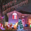 33ft Red and White Christmas Lights, 400 LED Icicle Lights