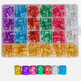400pcs Hair Jewelry for Braids, Dreadlocks, Beads, Cuffs, Rings & Clips - Colorful Aluminum, Adjustable Metal Hair Accessories for Women & Girls (Mult