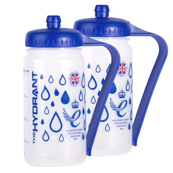 The Sports Hydrant: A unique and ingenious sports water bottle that can be hung, hooked or attached almost anywhere. 500 ml capacity. Pack of 2