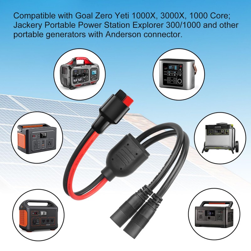 PAEKQ Anderson to DC 8mm Female Adapter Cable 1 to