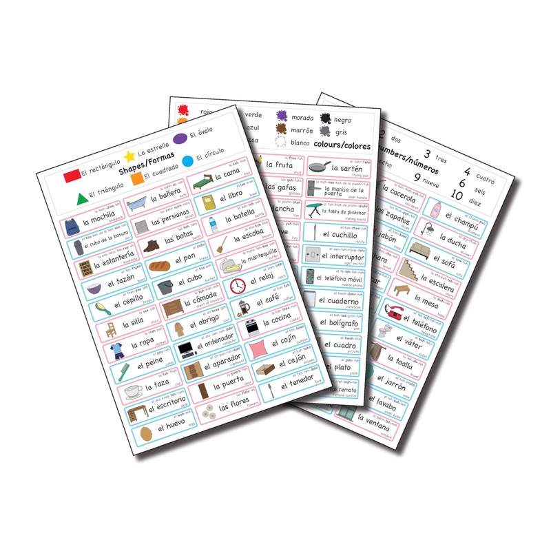 Lingui-Sticks Language Learning Stickers - Educational Stickers to Learn Spanish