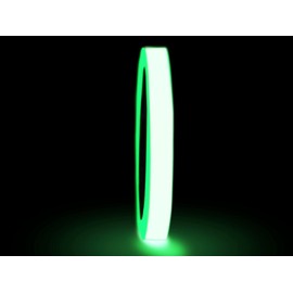 T.R.U. PGD-6 Glow In The Dark Tape: 1/2 in. wide x 30 ft. length (Luminescent Lime Green). Photoluminescent Neon Green Tape.