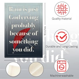 God Quotes Funny Religious Garden Flag Spiritual Decoration Outdoor Decorations Small Double Sided Burlap art Stained Glass Style Garden Flags 12 x 18 Inch for Outside