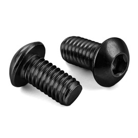 1/4-20 x 1/2" Button Head Socket Cap Screws, Allen Socket Drive, Black Oxide, Grade 10.9 Alloy Steel, Fully Threaded, 25 PCS