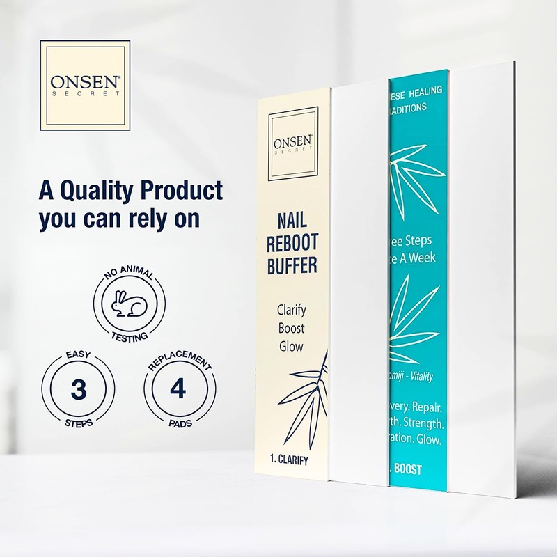 Onsen Secret Professional Nail Buffer, Ultimate Shine Nail Buffing Block