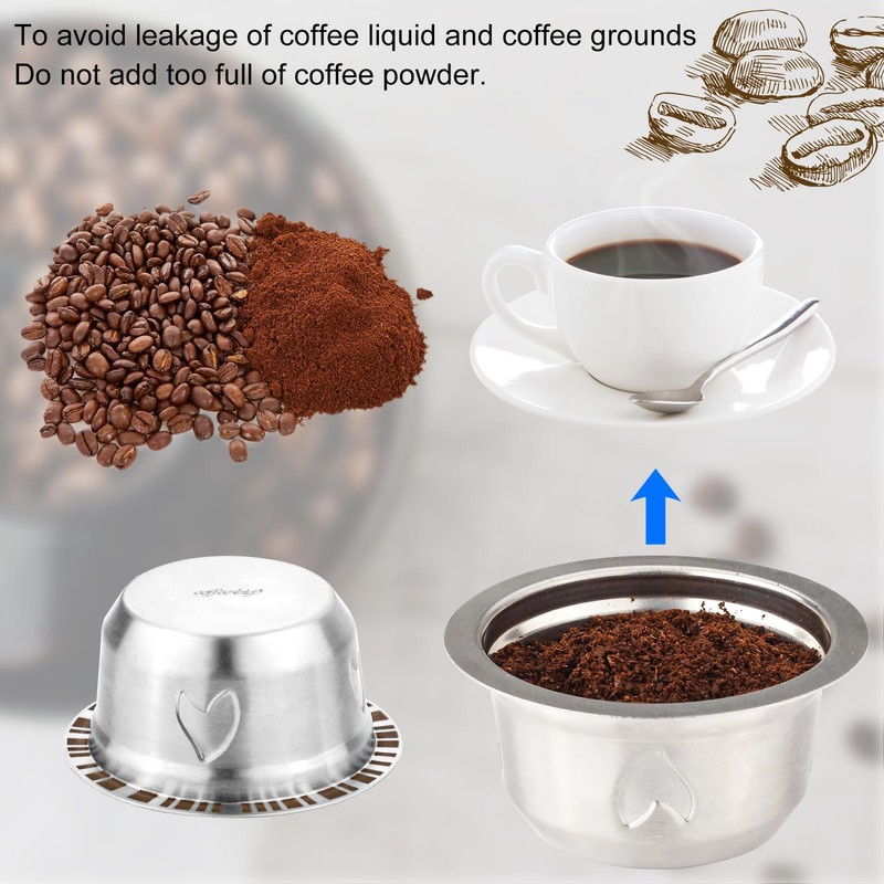 Reusable Pods for Nespresso Vertuo Machine, Stainless Steel 230ml Refillable