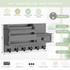 VIS'V Key Holder Wall Mount, Wooden Mail and Key Organizer