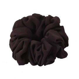 Plain Chiffon Elasticated Scrunchie Hair Bobble Bun Under Hijab Volumiser (Coffee)