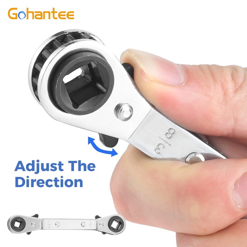 gohantee Hvac Service Wrench Tools Air Conditioner Valve Ratchet Wrench