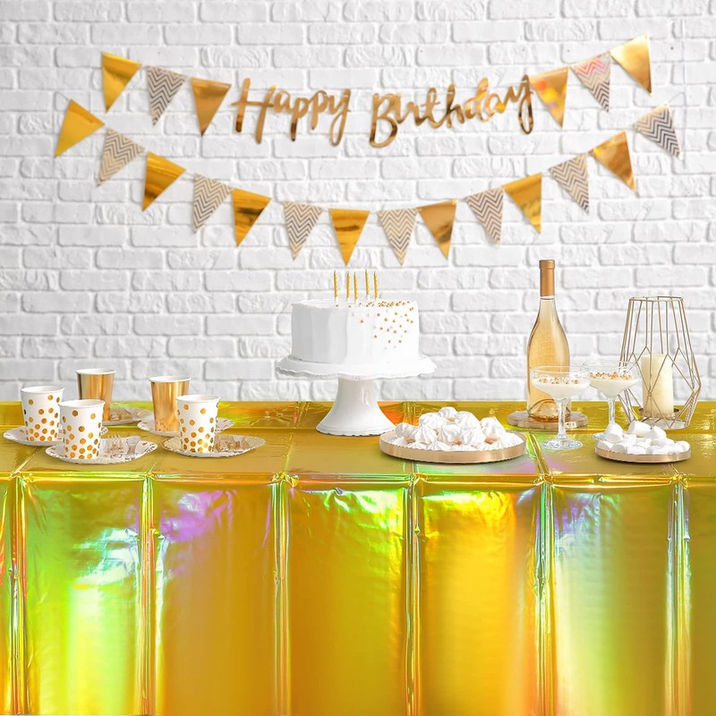 CZSYZCZS 54" x 108" Sequin Holographic Foil Tablecloths Plastic Tablecloths