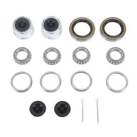 2 Sets Boat Trailer Axle Hub Wheel Bearing Kit Grease Seals 1.98in Dust Caps Fit for 1‑1/16in 2000 to 2200 Lbs Axle