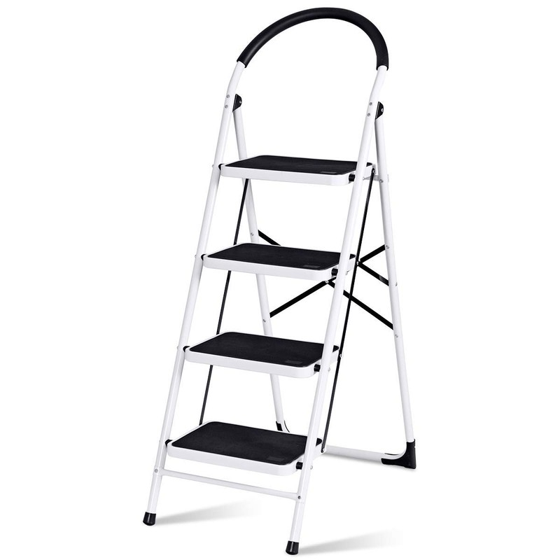 Nightcore 4 Step Ladder Folding Step Stool Platform, Multiuse Stepladder