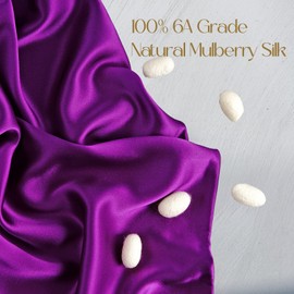 Zimasilk 100% Mulberry Silk Pillow Case for Hair and Skin, 19 Momme Silk Both Sides, (Standard 50 x 75 cm, Purple), 1 Piece