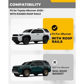 EZREXPM 265LBS Lockable Cross Bars Roof Rack Fit for Toyota 4Runner 2025 2026 Aluminum Crossbars Cargo Bar Luggage Baggage Carrier Rooftop Accessories, for Storage Bag Kayak Snowboard Canoe Bike