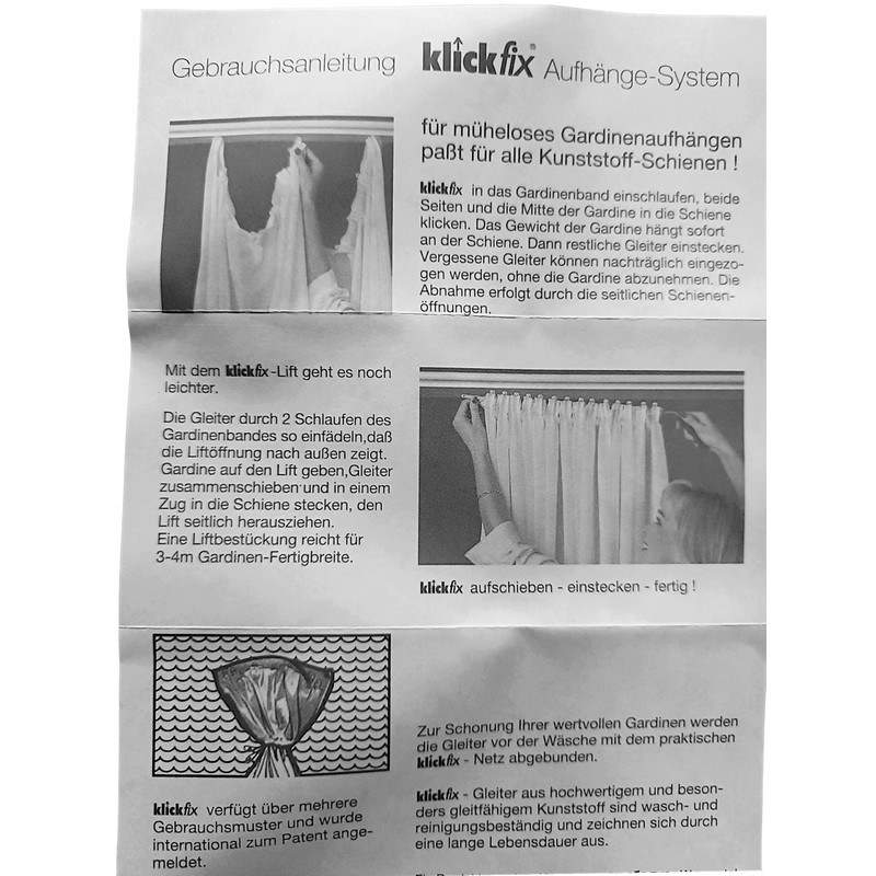 Klickfix 1 laundry net for curtains, closure with drawstring, curtains