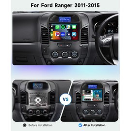 8 CORE 2G+64G Car Radio Stereo for Ford Ranger 2011-2015, 9 Inch 1280 * 720P IPS Touch Screen 32-Band DSP Wireless CarPlay/Android Auto Android 13 GPS WiFi SWC HD Backup Camera