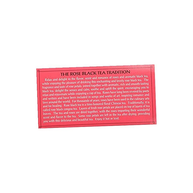 Black Tea Bags, Rose, 20 Count .3. pack 20 Count