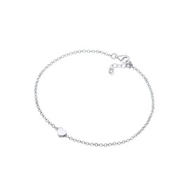 Elli Women's Bracelet with Heart Pendant Basic in 925 Sterling Silver, Sterling Silver, Silver