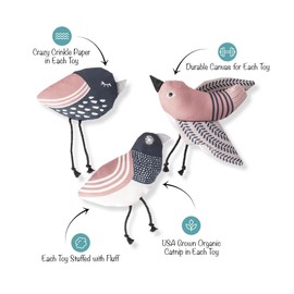 Fringe Studio "Under My Wings Cat Toy Mini Set of 3, PetShop Collection (904029)
