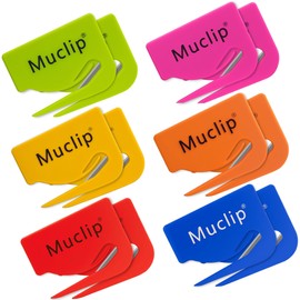 MUCLIP 12 Pack Safety Letter Opener - Hidden Stainless Steel Blade,ABS Ergonomic Envelope Slitter Letter Opener for Mail,Envelope,Packages,Wrapping Paper,Office & Home
