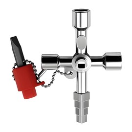 tiyiyok Cross Key 4-Point Control Cabinet Key, Square Key, Triangular Key, Multifunctional Key for Elevator/Control Cabinet, Suitable for Electrical Meters, Water Meters