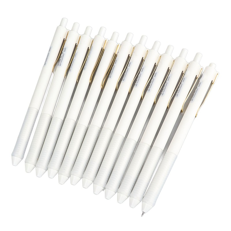 12pcs Press Gel Pen 0.38MM Black Ink Fine Point Pen