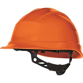 Delta Plus Quartz 3 - Safety Helmet, Un-Vented with Rotor Adjustment - Orange - Adjustable