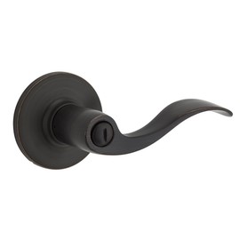 Weiser Layton Venetian Bronze Door Handle, Reversible Privacy Lever, Interior Door Handles for Bedroom and Bathroom Doors, Keyless Bathroom/Bedroom Door Lock, Traditional Home Décor