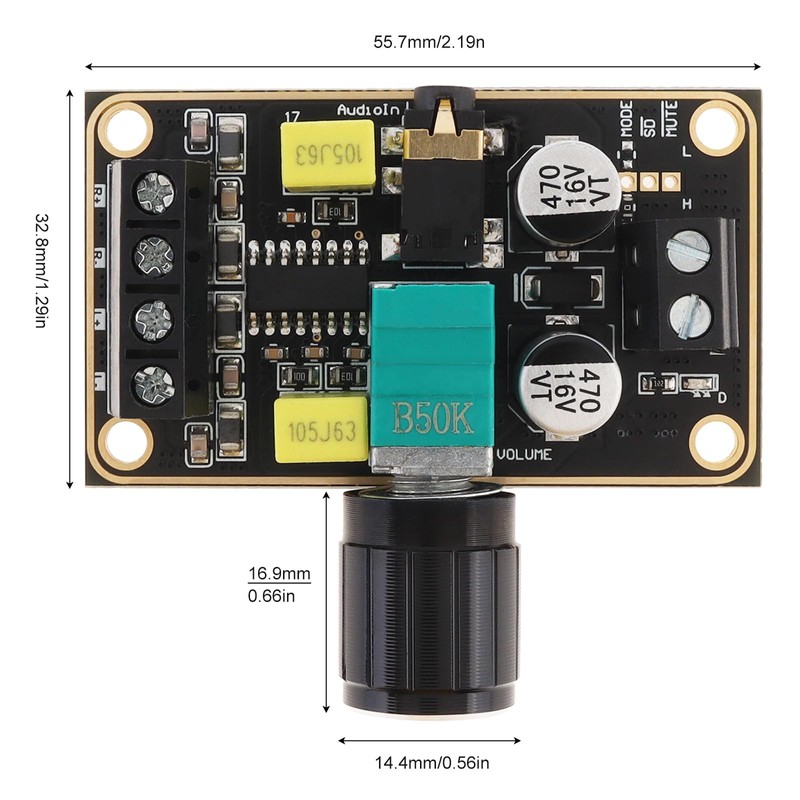 DiGiYes 2Pcs Audio Amplifier Board, PAM8406 5W+5W Mini Amplifier Board