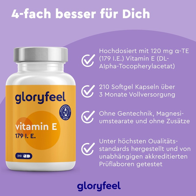 Vitamin E Capsules - Most Stable Premium Raw Material (DL-alpha-Tocopheryl