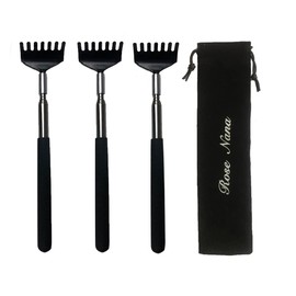 Grandson Hand Extendable Portable Stainless Steel Back Scratcher Back Scratcher Adjustable Length Approx. 7.9 - 26.8 inches (20 - 68 cm) (Pack of 3)