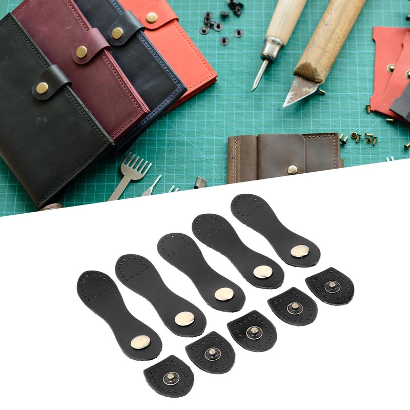5 Set Leather Snap Buckles Soft Wearable DIY Sewing Leather