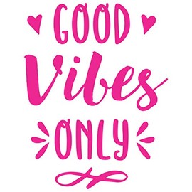30"x24" Good Vibes Only Wall Decal Sticker Color Choices Mural Yoga Zen Meditation Wreath Necklace Boho Design Wall Decal Sticker Art Mural Home Décor Quote
